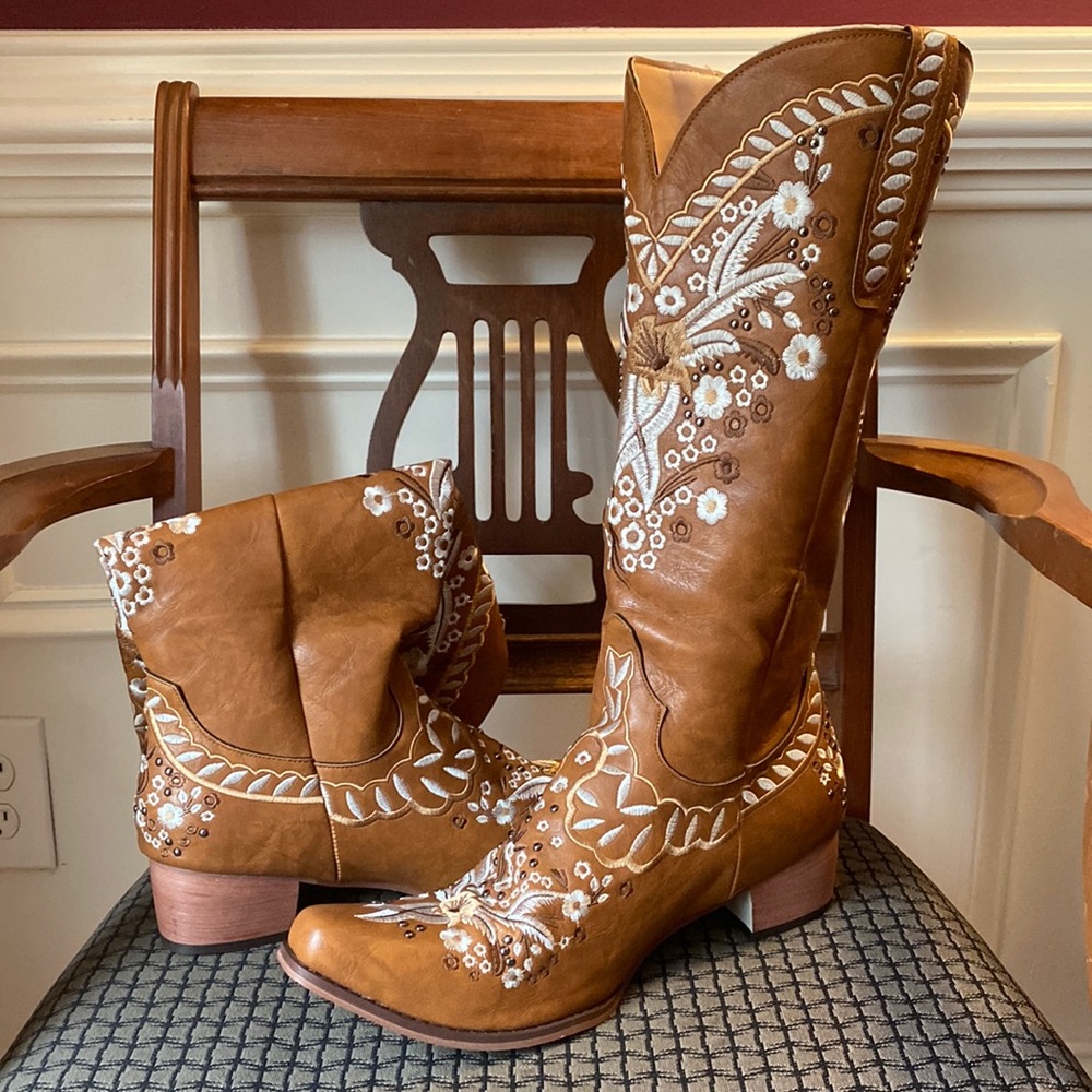 Amazon faux leather cowboy boots
